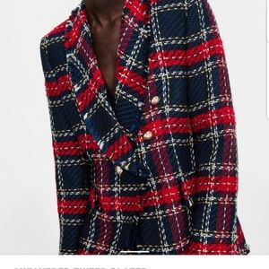 Zara checkerd tweed blazer